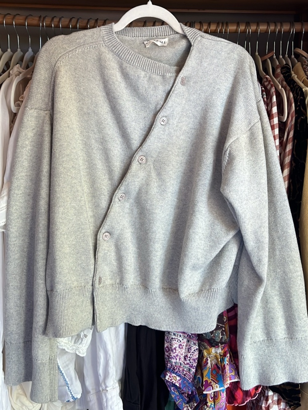 Boheme asymmetric knit grey cashmere blend M/L